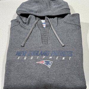 Vtg. New Englkand Patriots Gray Pullover Bill Belichick Hoodie - Reebok